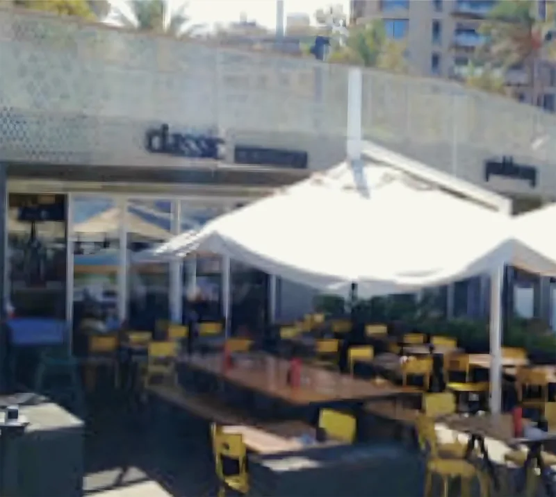 Classic Burger Joint terrace seating, fitted out by Yamout